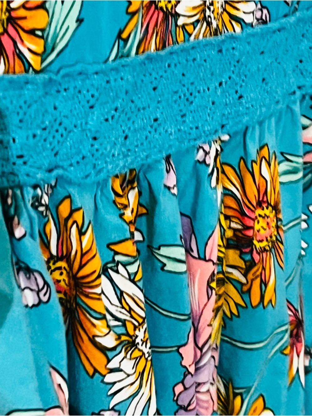 Jaase Carmen Janis Beautiful Pink Teal Floral Maxi Dress Embroidered Cap Slvs Sm - Picture 8 of 13